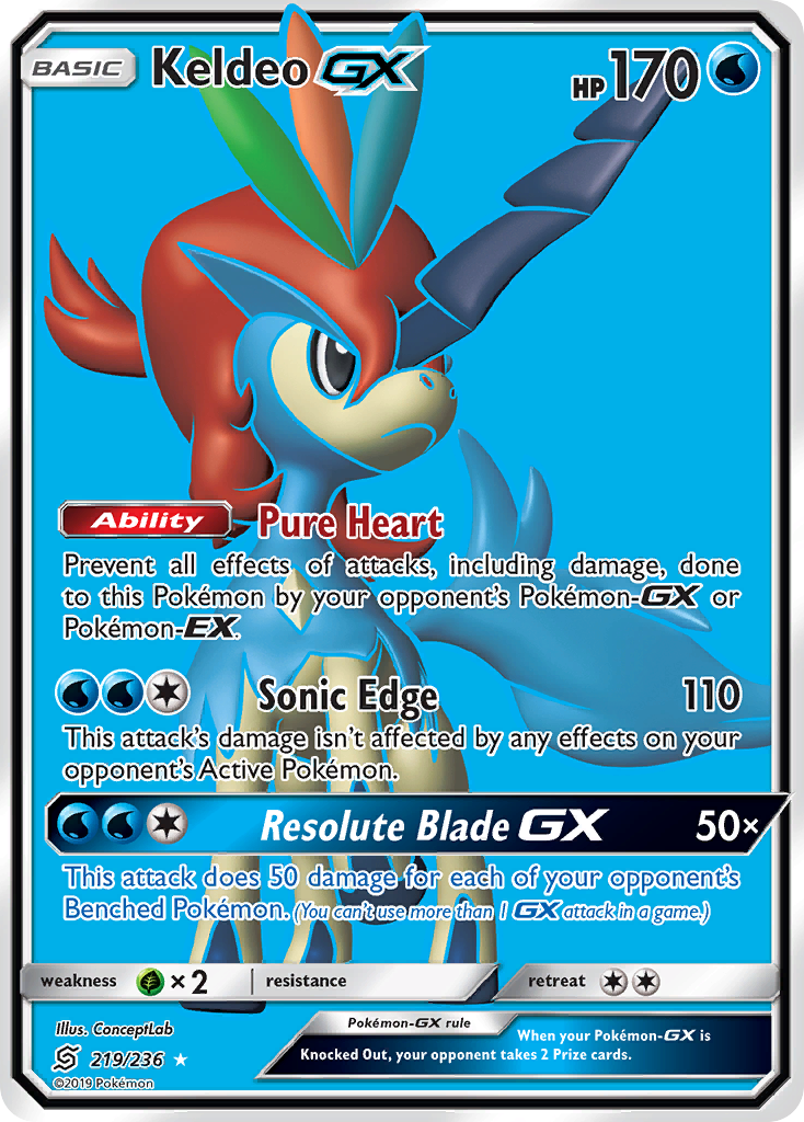 Keldeo GX (219/236) [Sun & Moon: Unified Minds] | Black Swamp Games