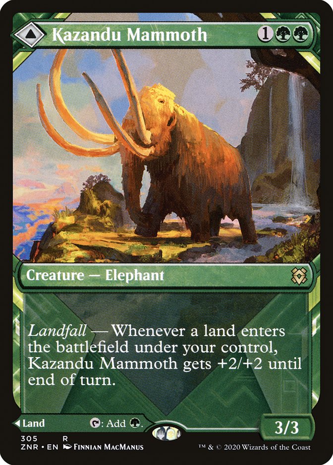 Kazandu Mammoth // Kazandu Valley (Showcase) [Zendikar Rising] | Black Swamp Games