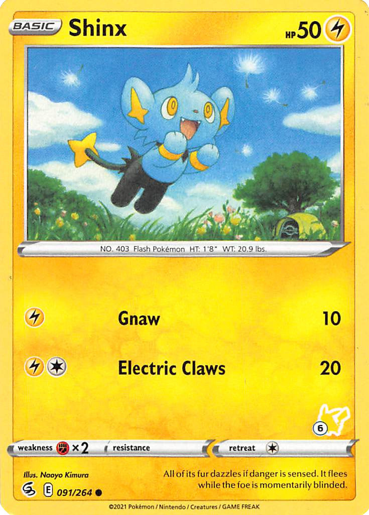 Shinx (091/264) (Pikachu Stamp #6) [Battle Academy 2022] | Black Swamp Games