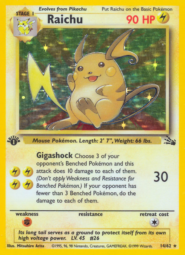 Raichu (14/62) [Fossil 1st Edition] | Black Swamp Games