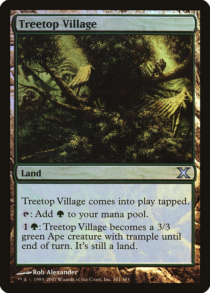 Treetop Village (Premium Foil) [Tenth Edition] | Black Swamp Games