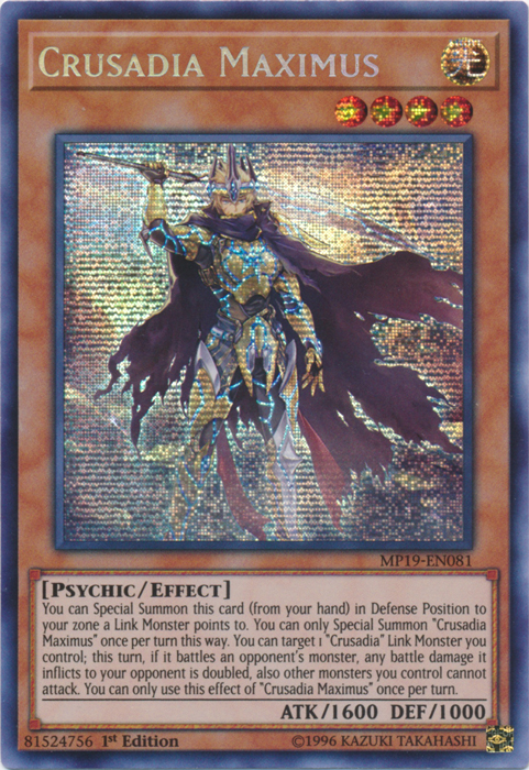 Crusadia Maximus [MP19-EN081] Prismatic Secret Rare | Black Swamp Games