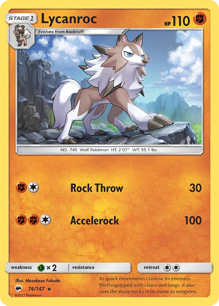 Lycanroc (76/147) [Sun & Moon: Burning Shadows] | Black Swamp Games