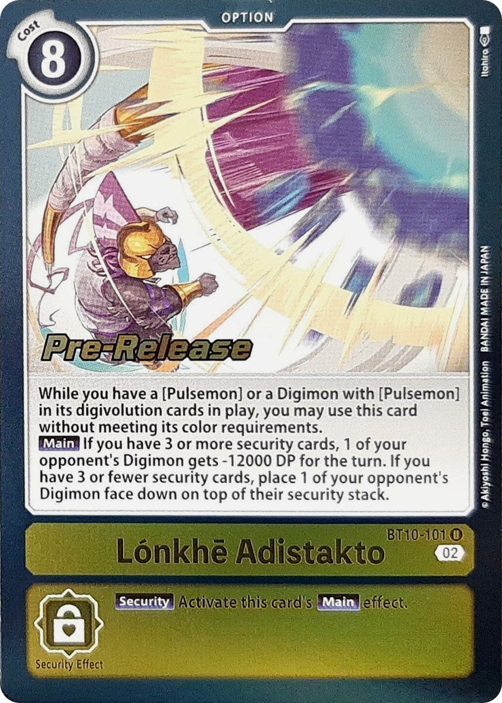 Lonkhe Adistakto [BT10-101] [Xros Encounter Pre-Release Cards] | Black Swamp Games