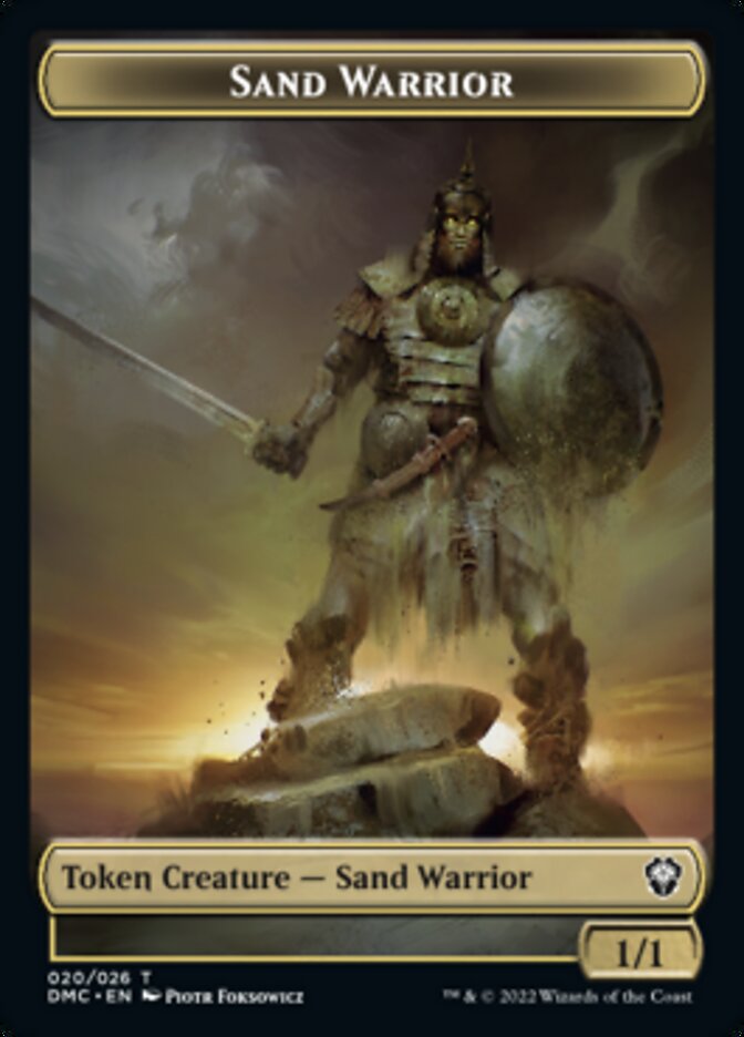 Sand Warrior Token [Dominaria United Commander Tokens] | Black Swamp Games