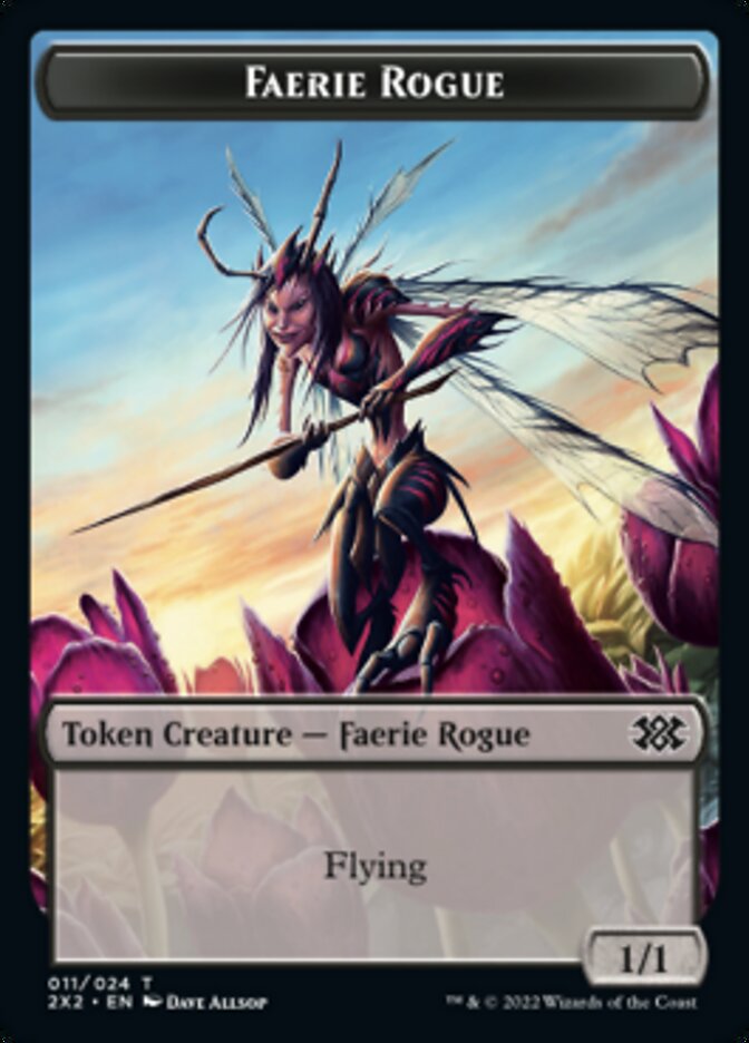 Faerie Rogue // Angel Double-sided Token [Double Masters 2022 Tokens] | Black Swamp Games