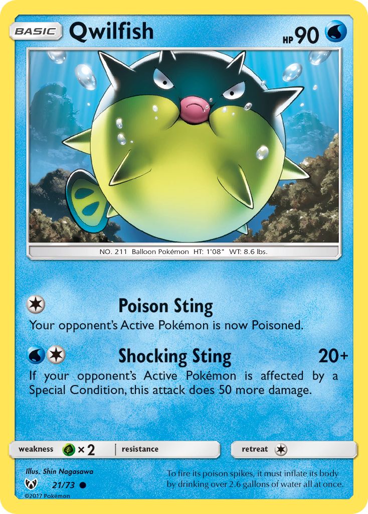 Qwilfish (21/73) [Sun & Moon: Shining Legends] | Black Swamp Games