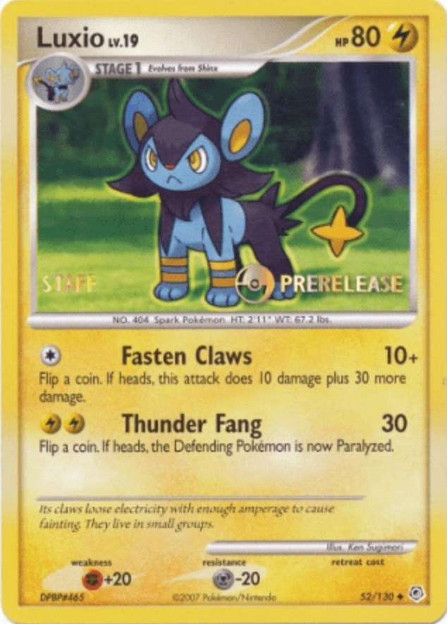 Luxio (52/130) (Prerelease Promo Staff) [Nintendo: Black Star Promos] | Black Swamp Games