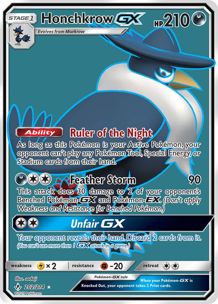 Honchkrow GX (202/214) [Sun & Moon: Unbroken Bonds] | Black Swamp Games