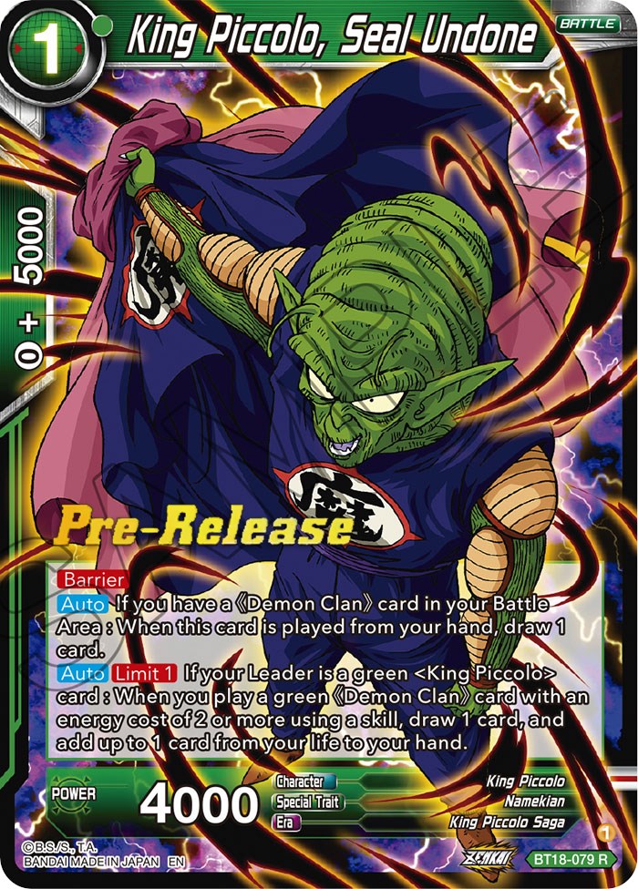 King Piccolo, Seal Undone (BT18-079) [Dawn of the Z-Legends Prerelease Promos] | Black Swamp Games