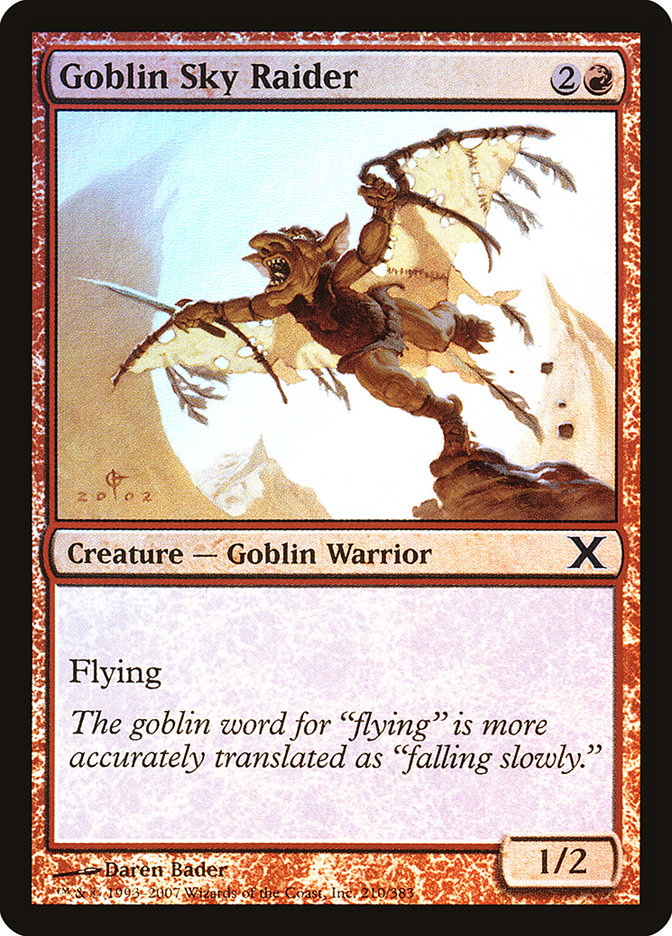 Goblin Sky Raider (Premium Foil) [Tenth Edition] | Black Swamp Games