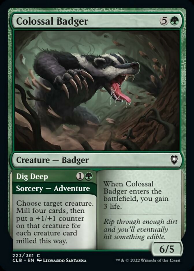 Colossal Badger // Dig Deep [Commander Legends: Battle for Baldur's Gate] | Black Swamp Games