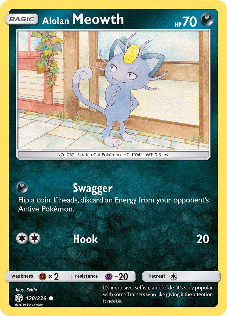 Alolan Meowth (128/236) [Sun & Moon: Cosmic Eclipse] | Black Swamp Games