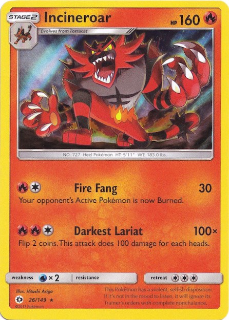 Incineroar (26/149) (Water Web Holo) [Sun & Moon: Base Set] | Black Swamp Games