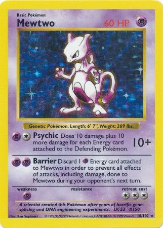 Mewtwo (10/102) [Base Set Shadowless Unlimited] | Black Swamp Games