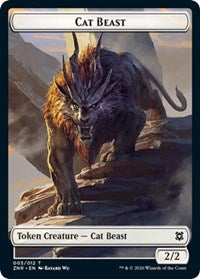 Cat Beast // Construct Double-sided Token [Zendikar Rising Tokens] | Black Swamp Games
