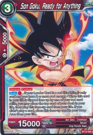 Son Goku, Ready for Anything [BT12-006] | Black Swamp Games
