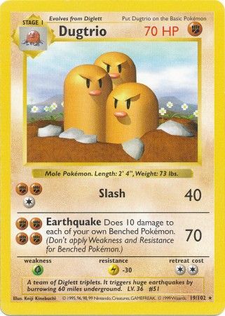 Dugtrio (19/102) [Base Set Shadowless Unlimited] | Black Swamp Games