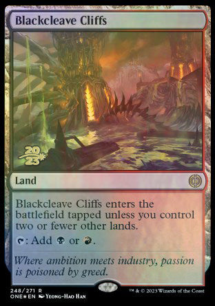 Blackcleave Cliffs [Phyrexia: All Will Be One Prerelease Promos] | Black Swamp Games