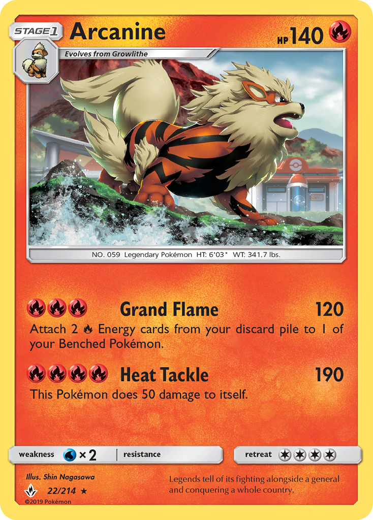 Arcanine (22/214) [Sun & Moon: Unbroken Bonds] | Black Swamp Games