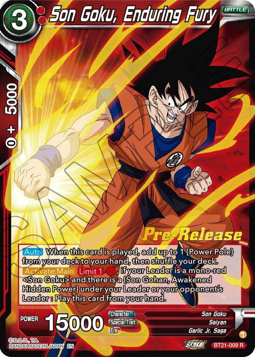 Son Goku, Enduring Fury (BT21-009) [Wild Resurgence Pre-Release Cards] | Black Swamp Games