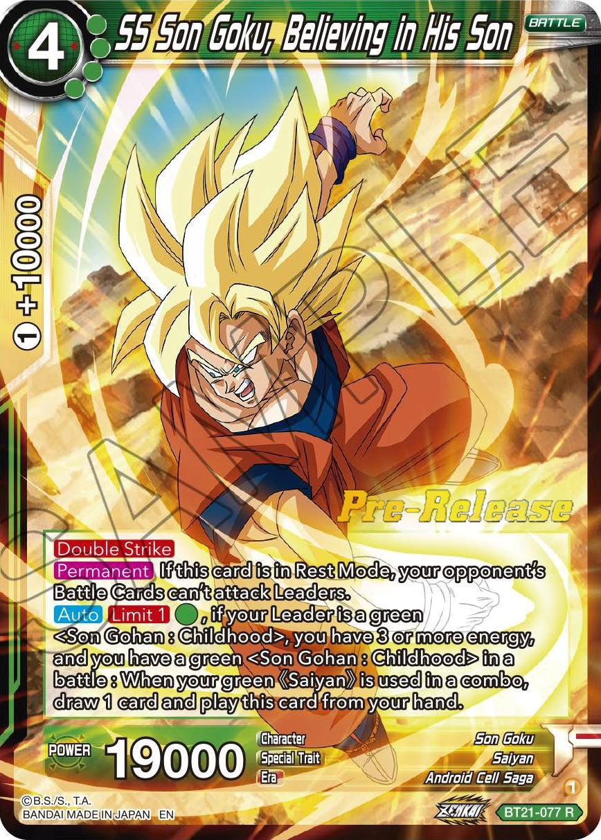 SS Son Goku, Believing in His Son (BT21-077) [Wild Resurgence Pre-Release Cards] | Black Swamp Games