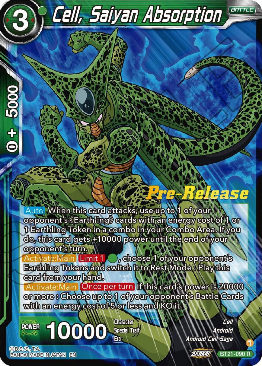 Cell, Saiyan Absorption (BT21-090) [Wild Resurgence Pre-Release Cards] | Black Swamp Games