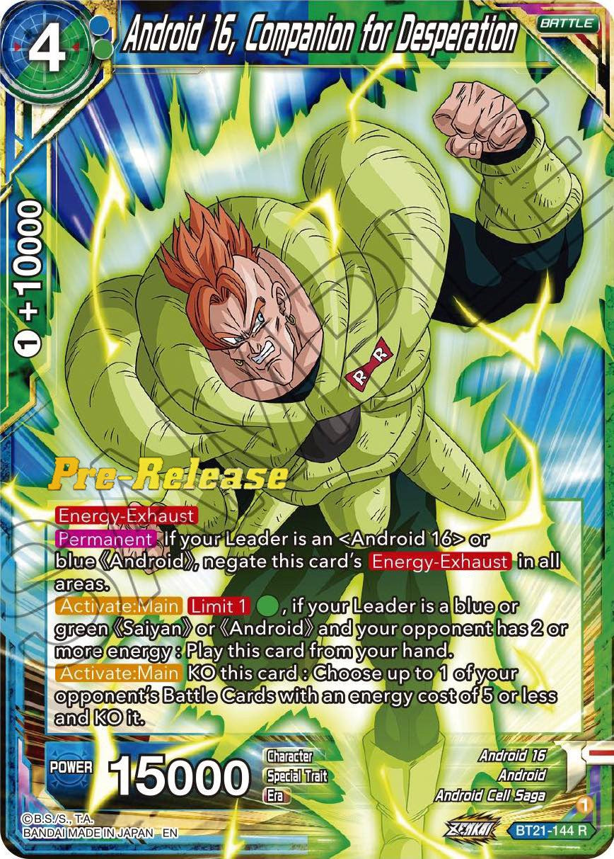 Android 16, Companion for Desperation (BT21-144) [Wild Resurgence Pre-Release Cards] | Black Swamp Games