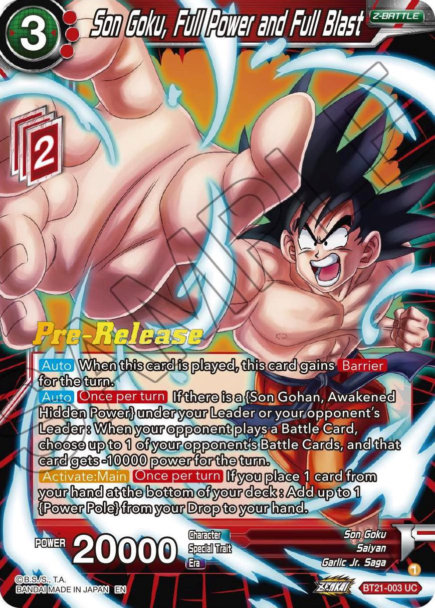 Son Goku, Full Power and Full Blast (BT21-003) [Wild Resurgence Pre-Release Cards] | Black Swamp Games