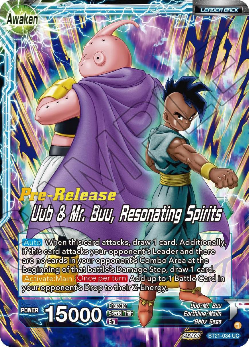 Uub // Uub & Mr. Buu, Resonating Spirits (BT21-034) [Wild Resurgence Pre-Release Cards] | Black Swamp Games