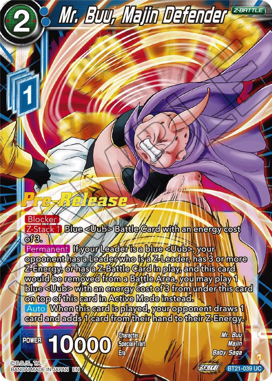 Mr. Buu, Majin Defender (BT21-039) [Wild Resurgence Pre-Release Cards] | Black Swamp Games