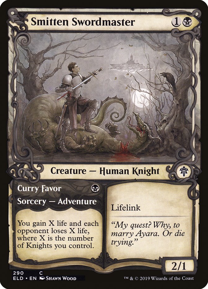 Smitten Swordmaster // Curry Favor (Showcase) [Throne of Eldraine] | Black Swamp Games