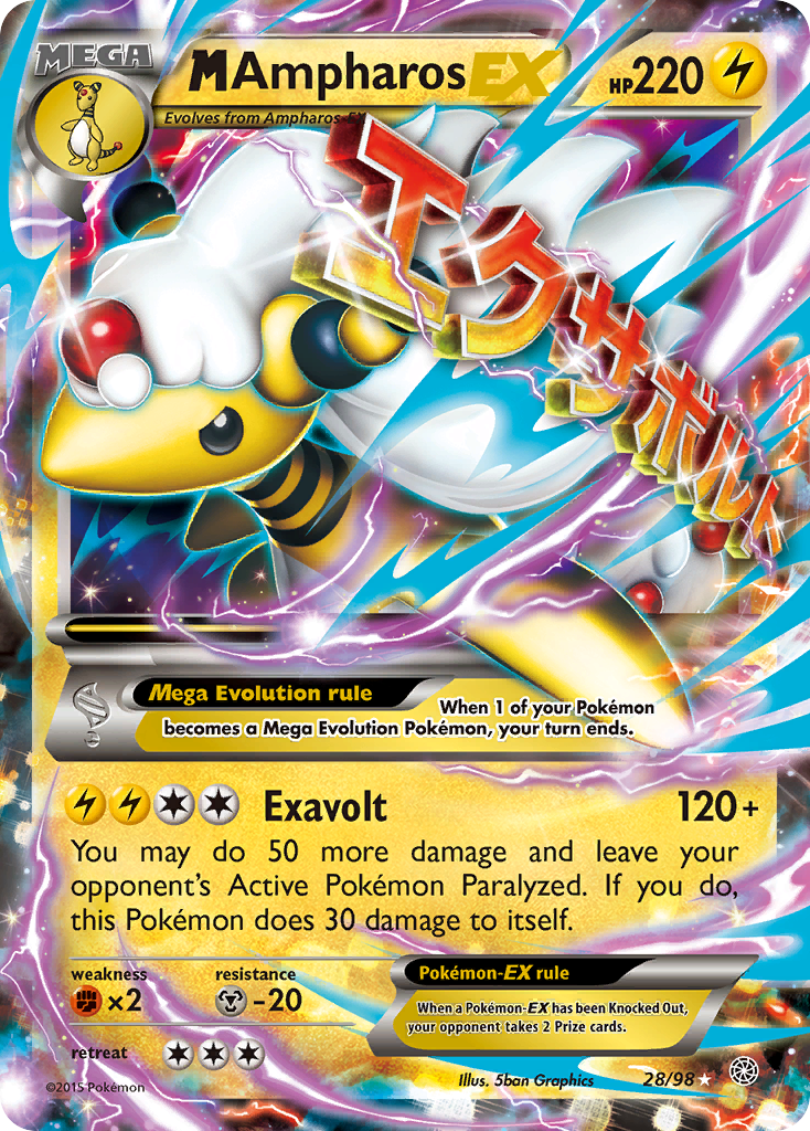 M Ampharos EX (28/98) [XY: Ancient Origins] | Black Swamp Games