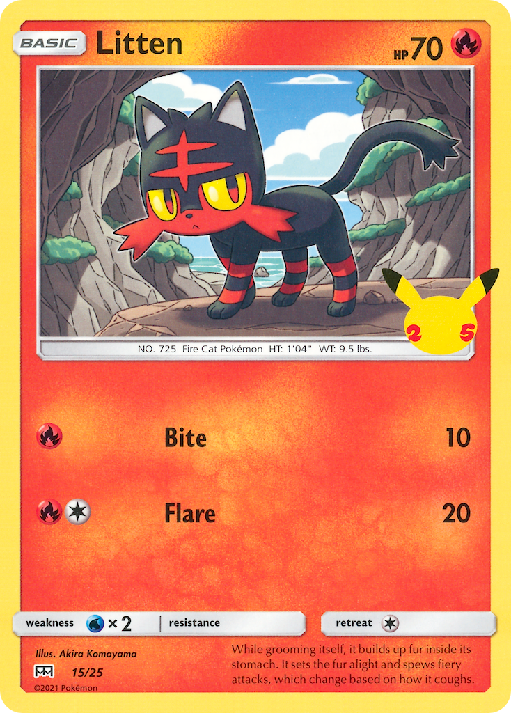 Litten (15/25) [McDonald's 25th Anniversary] | Black Swamp Games