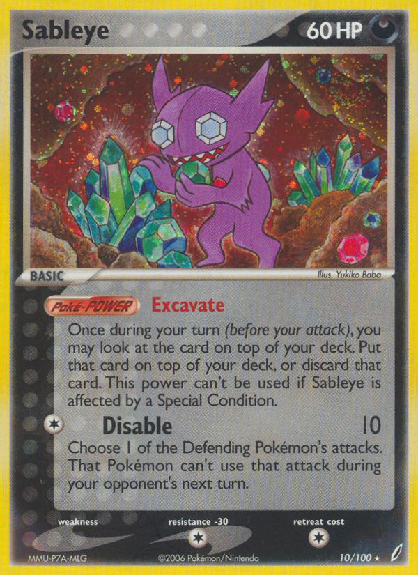 Sableye (10/100) [EX: Crystal Guardians] | Black Swamp Games