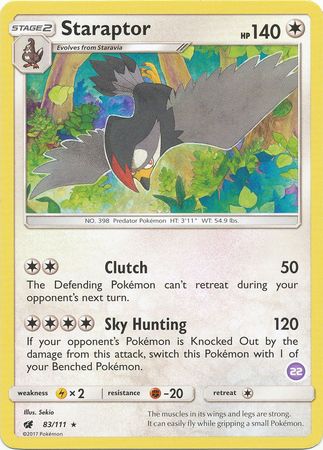 Staraptor (83/111) (Deck Exclusive #22) [Sun & Moon: Trainer Kit - Alolan Sandslash] | Black Swamp Games