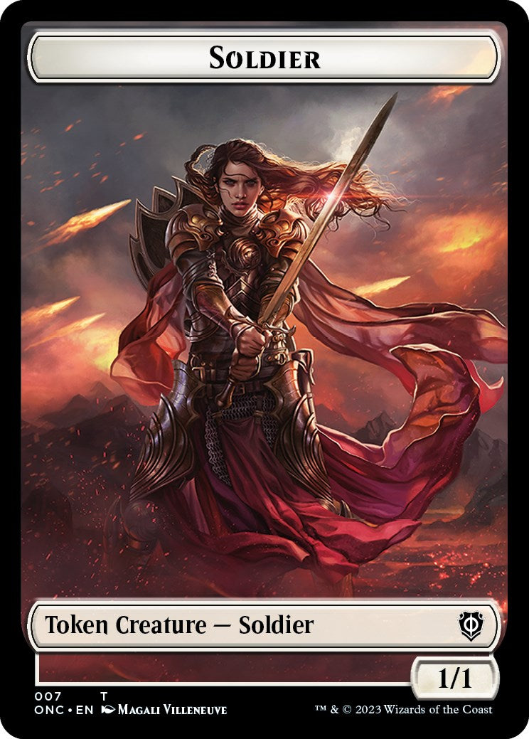 Soldier (007) // Angel Double-Sided Token [Phyrexia: All Will Be One Commander Tokens] | Black Swamp Games