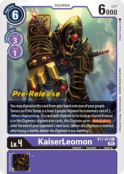 KaiserLeomon [BT7-073] [Next Adventure Pre-Release Cards] | Black Swamp Games