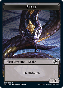 Snake // Zombie Double-sided Token [Commander Collection: Black Tokens] | Black Swamp Games