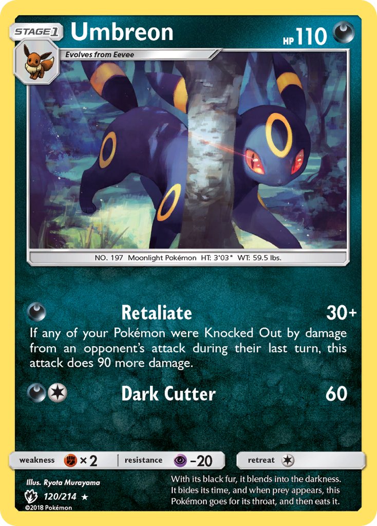 Umbreon (120/214) (Cosmos Holo) (Blister Exclusive) [Sun & Moon: Lost Thunder] | Black Swamp Games