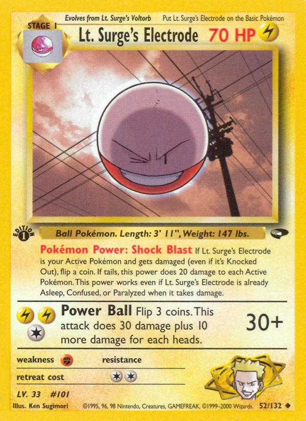 Lt. Surge's Electrode (52/132) [Gym Challenge 1st Edition] | Black Swamp Games