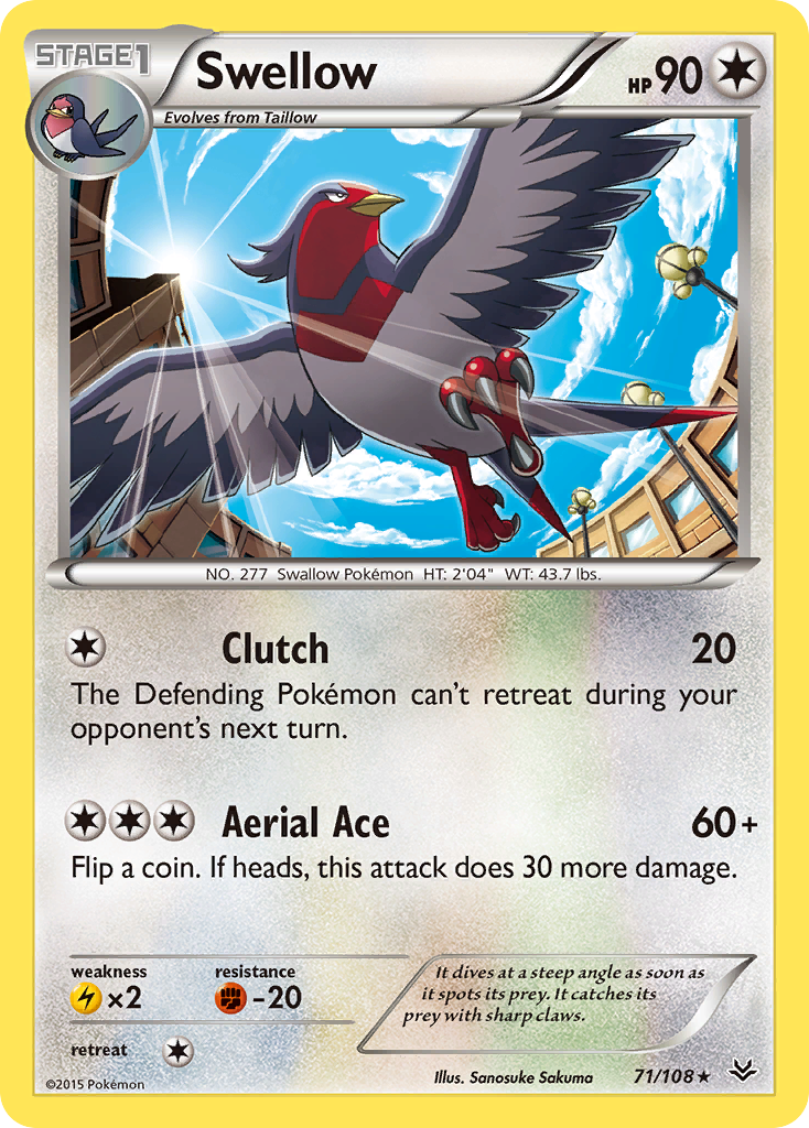 Swellow (71/108) [XY: Roaring Skies] | Black Swamp Games