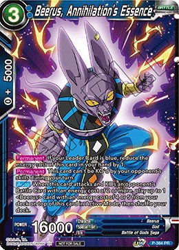 Beerus, Annihilation's Essence (Tournament Pack Vol. 8) (P-384) [Tournament Promotion Cards] | Black Swamp Games