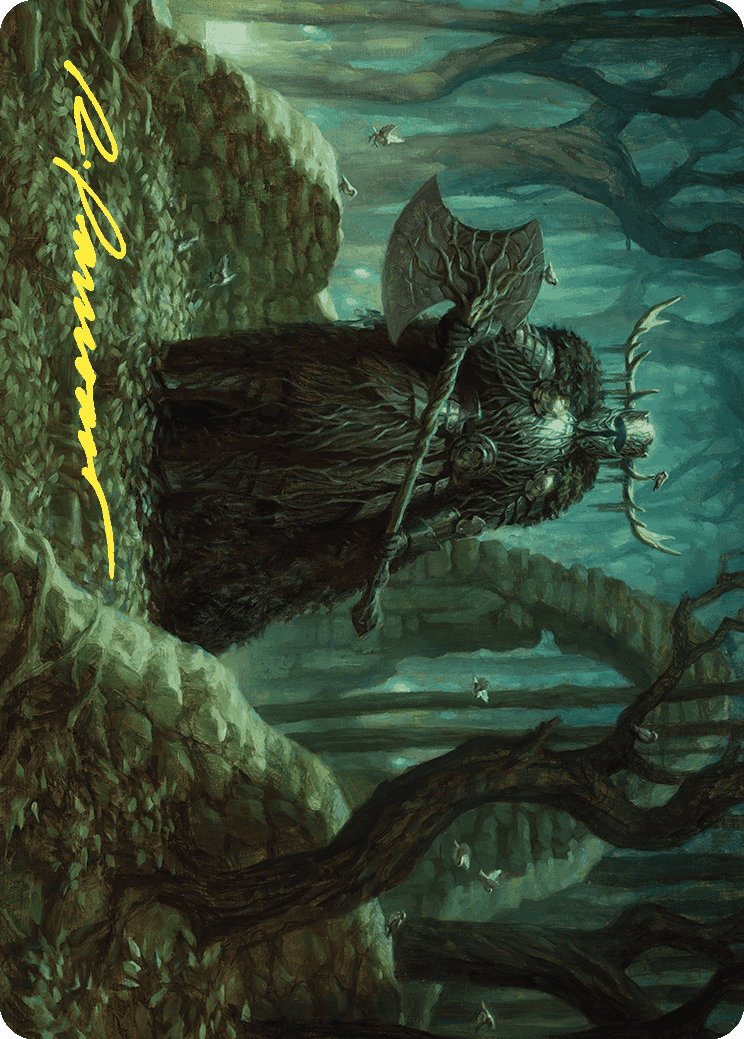 Mosswood Dreadknight Art Card (Gold-Stamped Signature) [Wilds of Eldraine Art Series] | Black Swamp Games