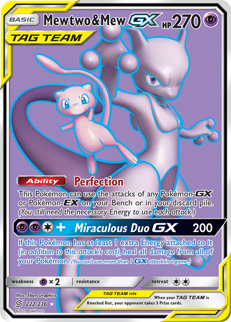 Mewtwo & Mew GX (222/236) [Sun & Moon: Unified Minds] | Black Swamp Games
