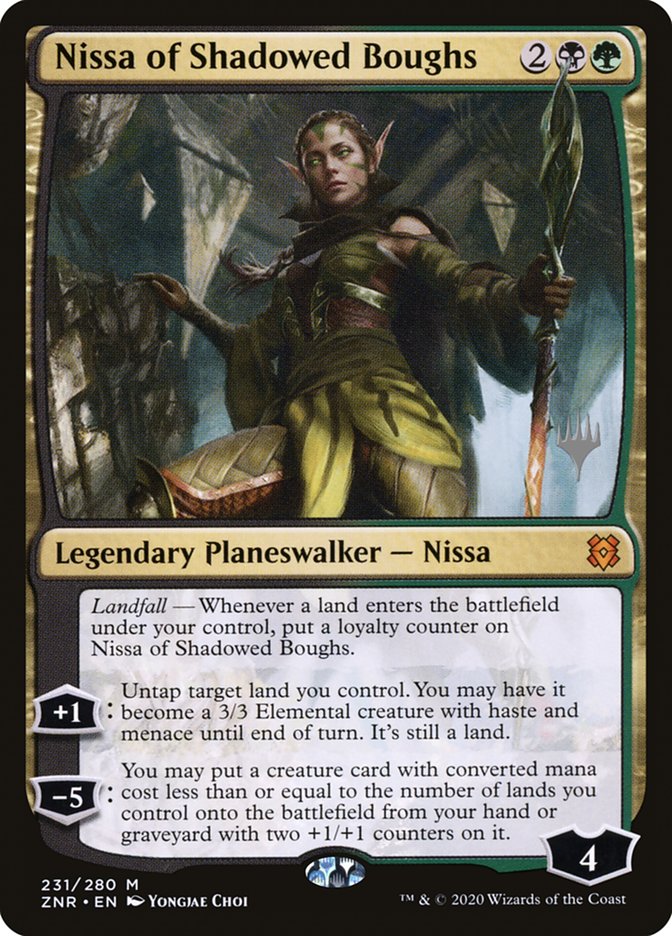 Nissa of Shadowed Boughs (Promo Pack) [Zendikar Rising Promos] | Black Swamp Games