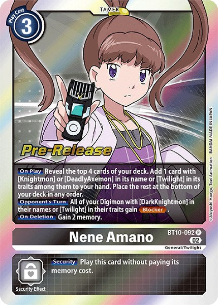 Nene Amano [BT10-092] [Xros Encounter Pre-Release Cards] | Black Swamp Games