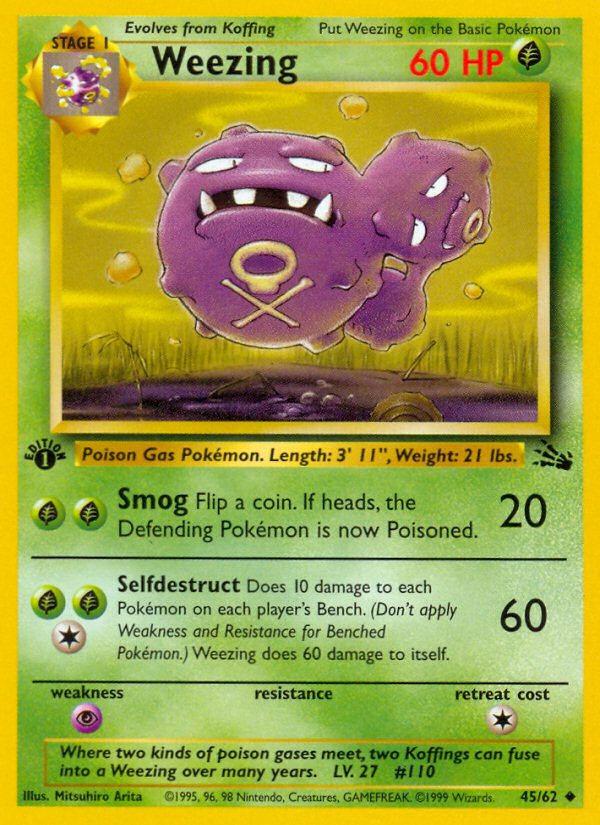 Weezing (45/62) [Fossil 1st Edition] | Black Swamp Games