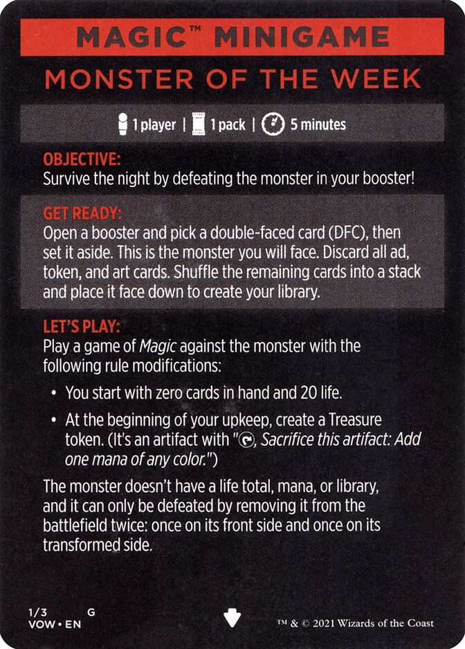 Monster of The Week (Magic Minigame) [Innistrad: Crimson Vow Minigame] | Black Swamp Games