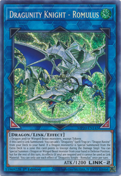 Dragunity Knight - Romulus [MP20-EN145] Prismatic Secret Rare | Black Swamp Games